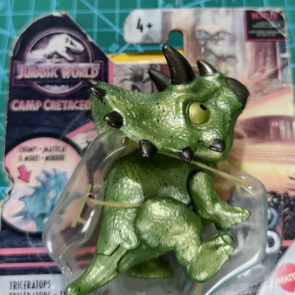 Jurassic World Snap Squad Triceratops Mini Figure Original Mattel Dino