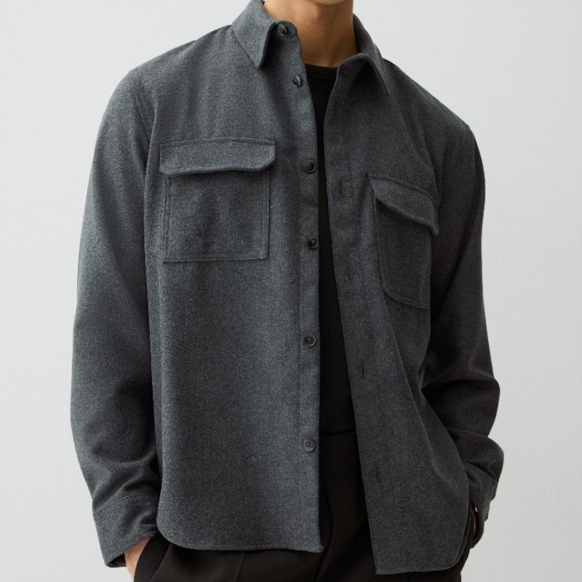 kemeja overshirt jean pascale wool blend