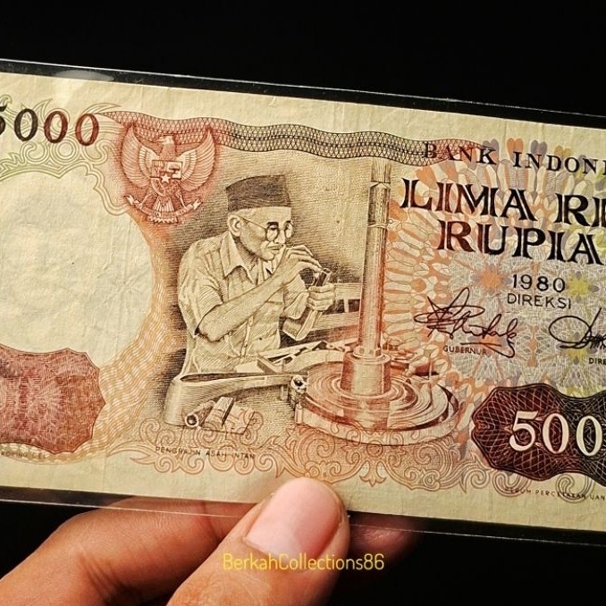uang 5000 asah intan tahun 1980 asli