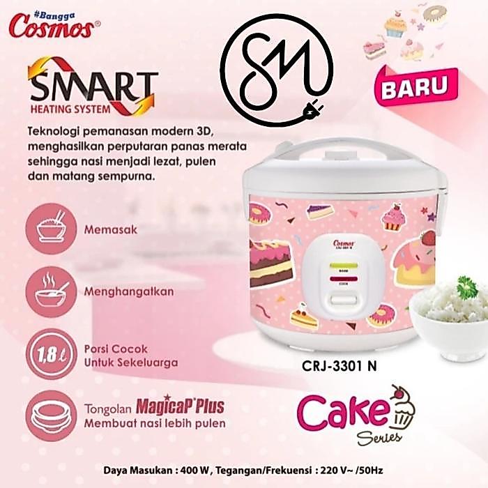 Magic Com Cosmos Crj-3301N 1.8 Liter Cake Series Rice Cooker Crj3301Nc