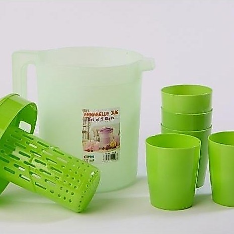 Annabelle Jug Infused Set Plus 5 Glass Hijau Lime #Gratisongkir