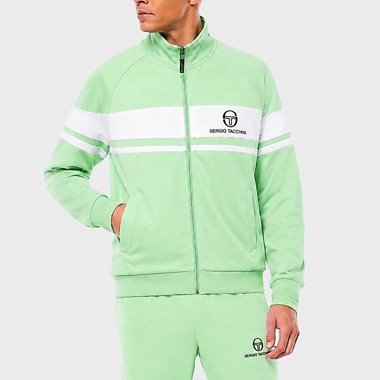 Sergio Tacchini Damarino Tracktop Jacket In Quiet Green