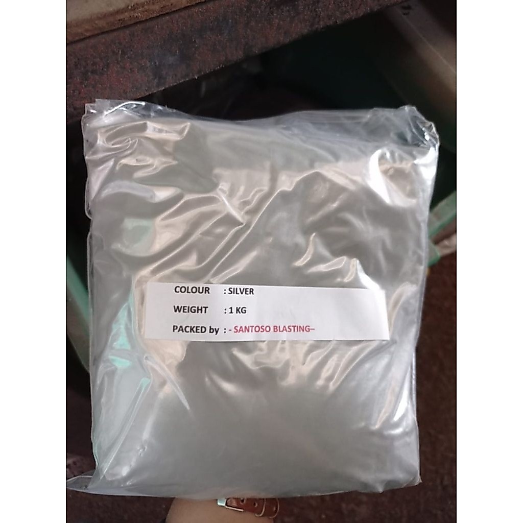 bubuk powder coating silver