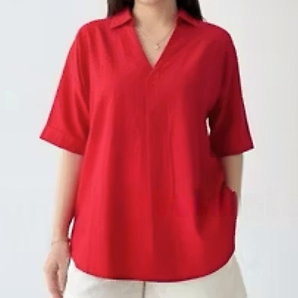 BAJU ATASAN KEMEJA WANITA MERAH