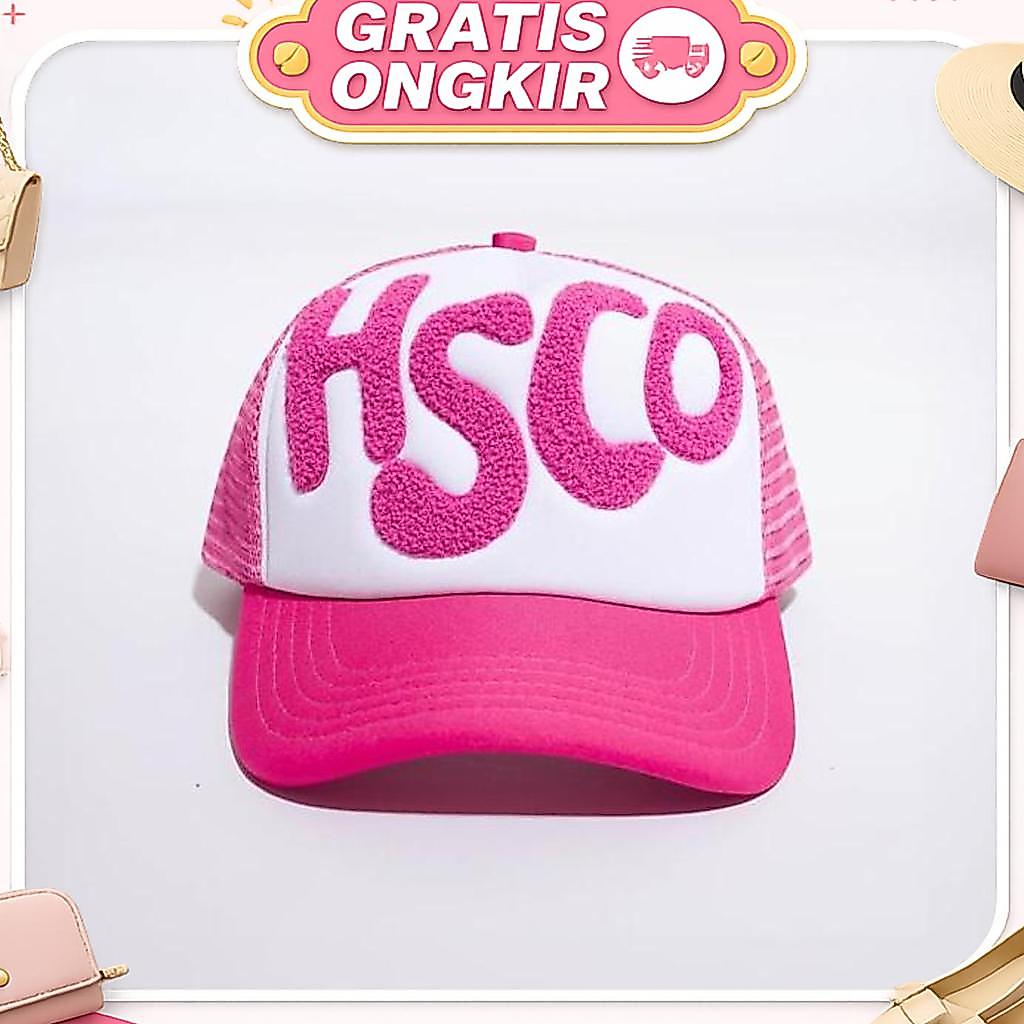 Hsco Original 13 - Trucker Hat Cleyn / Topi Trucker Bordir Towel / Pink