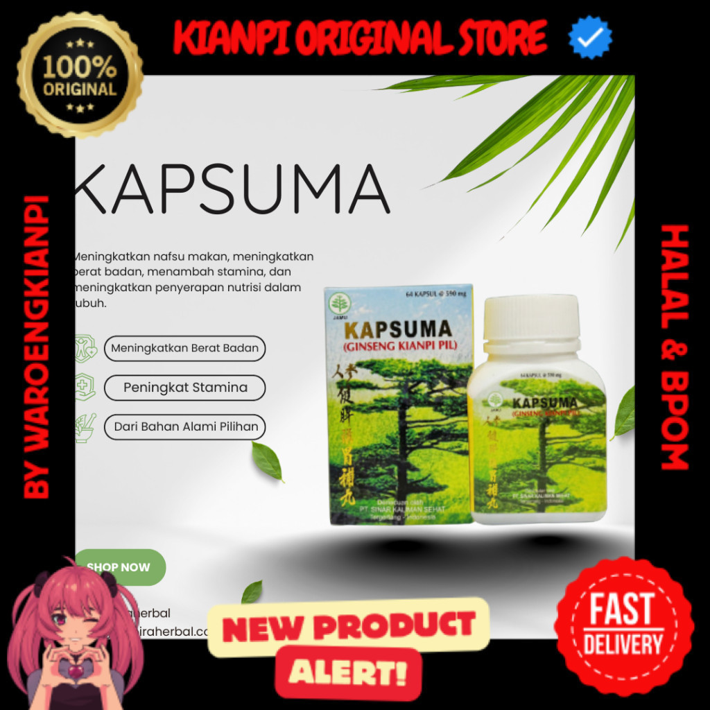 yasmin_jaya112 Kapsuma Ginseng Kianpi Pil Isi 60 Kapsul Resmi BPOM yasmin_jaya112