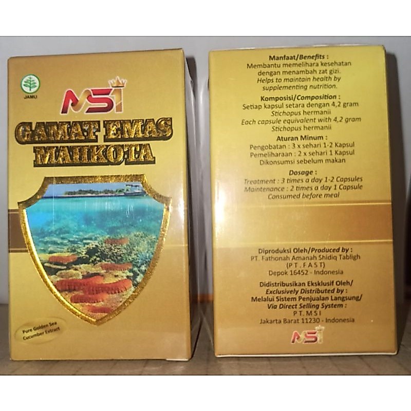 MSI Gamat Original / MSI GAMALIFE GOLD / GAMAT EMAS TERIPANG Obat SC Operasi / MSI GAMAT