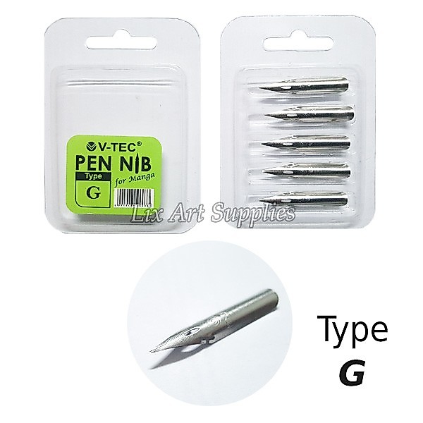 V-Tec Comic & Caligraphy Pen Nibs (G-Pen / Maru / Saji / School)