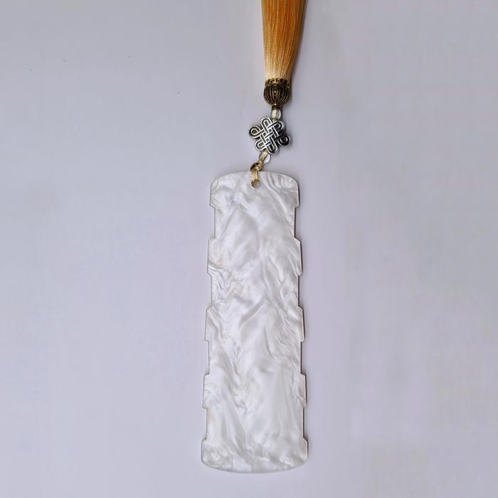 Tempat kuku guzheng / holder kuku guzheng Motif Abstrak - Putih marble