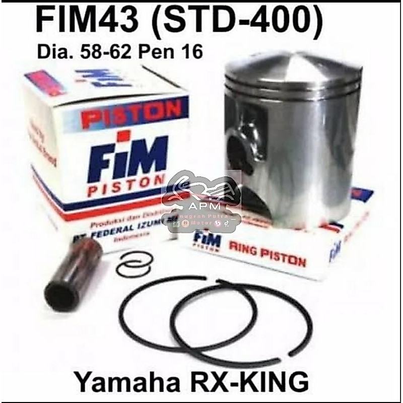 PISTON KIT / PISTON SET RX KING FIM 43 STD 50 100 150 200 250 300 350 400 FIM43