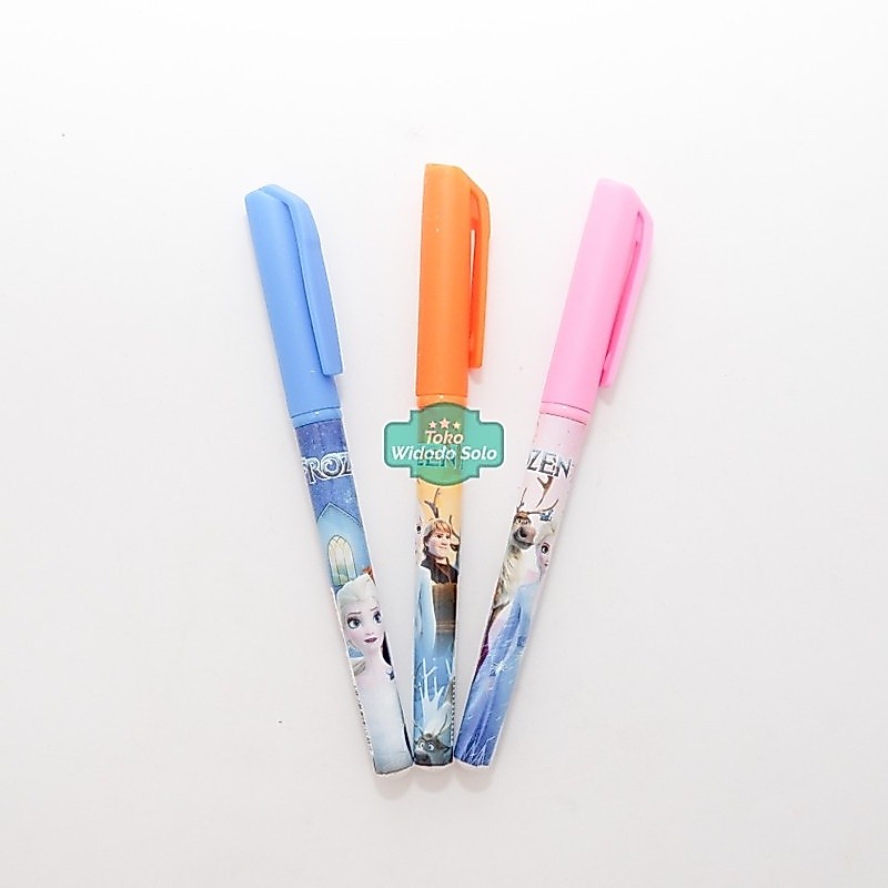 1 BUAH Pulpen Gel Fancy Hitam Frozen