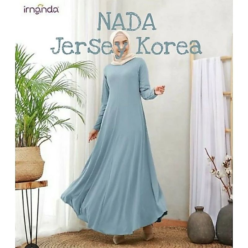 0ORIGINAL Irnanda Gamis Jersey Nada - Daily Homedress Jersey Korea - Gamis Polos Premium Original Ha