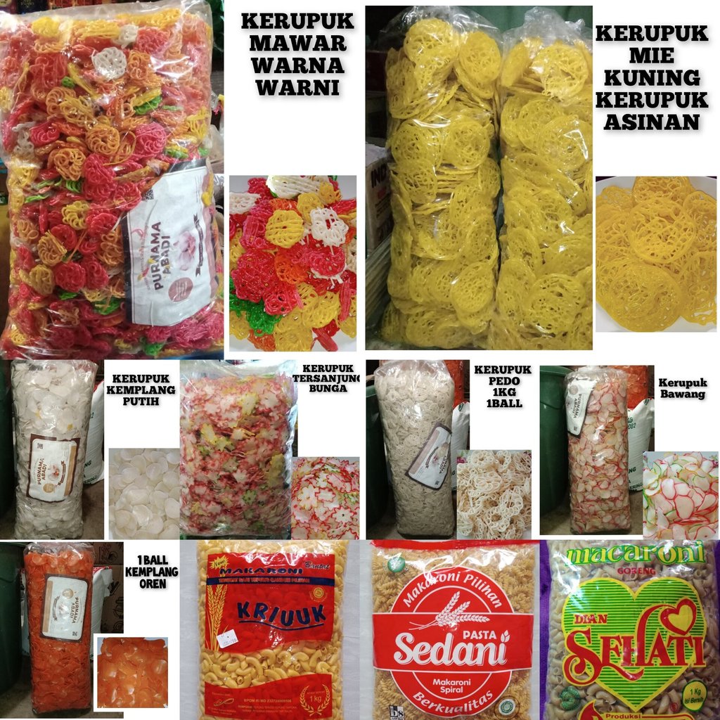 1 Ball 1-5 KG Macam macam kerupuk mentah berbagai rasa dan varian#1 ball kerupuk mentah#kerupuk Sebl