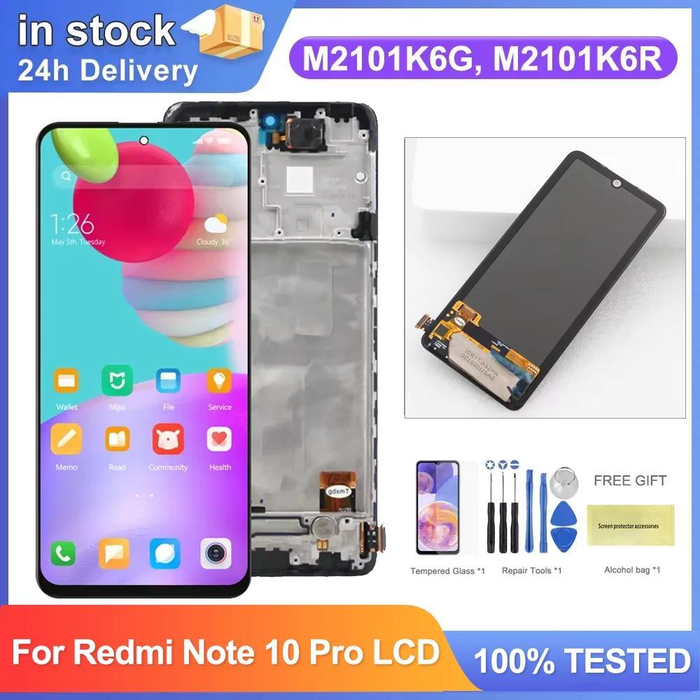 6.67" Redmi Note 10 Pro Screen Replacement LCD splay Tou Screen gitizer with Frame for Redmi Note 10