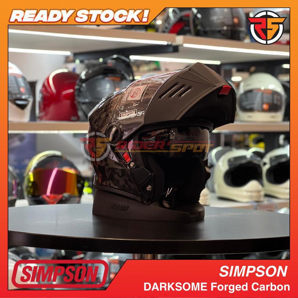 Helm Motor SIMPSON DARKSOME Forged Carbon Modular Helmet Original USA