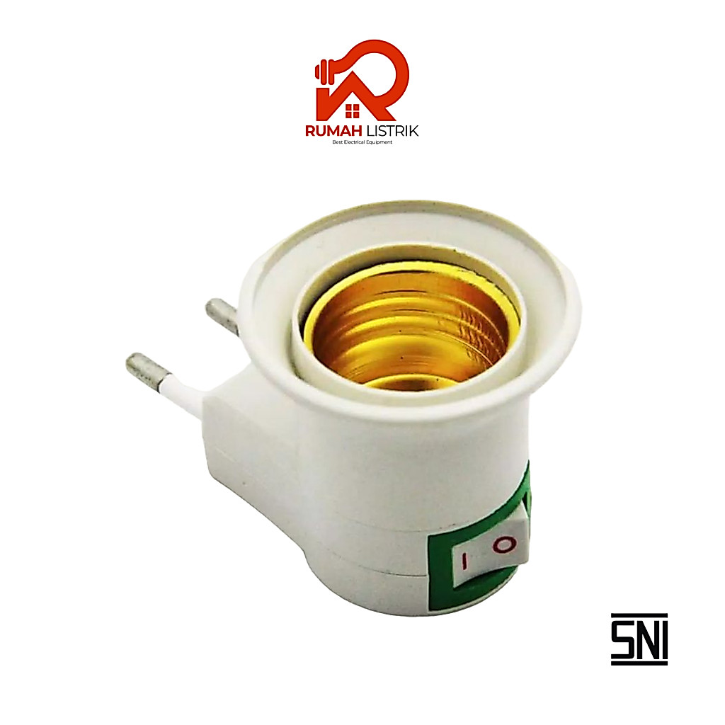 Fitting Lampu Colok / Fitting Colok + saklar / Fitting Lampu E27/ TOFUDA