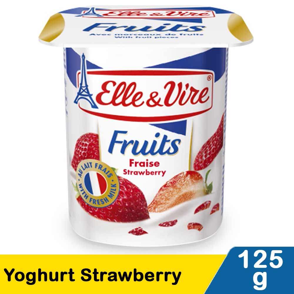 ELLE & VIRE YOGHURT STRAWBERRY 125g