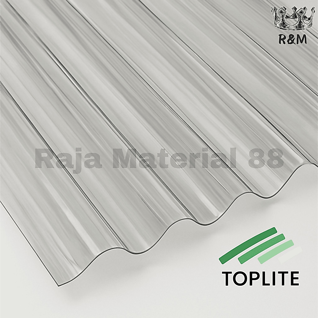 Atap Fiber Gelombang Bening Transparan 1 mm | Genteng Roofing Sheet Toplite | Solusi Terbaik Proyek 