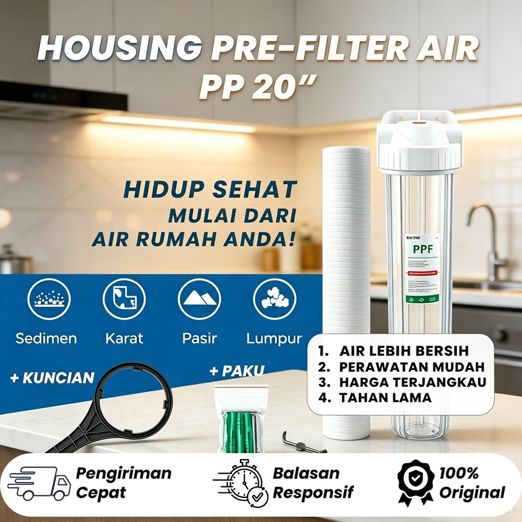 Housing Filter 20 Inch Biru / Transparan