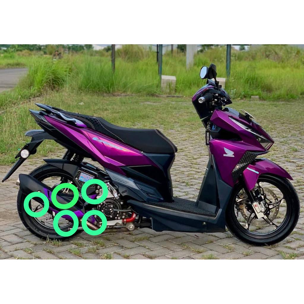 1Set Baut Knalpot+Arem Vario 125Old/KZR Stainless Heng(isi5) / paketan baut knalpot + arem vario 125