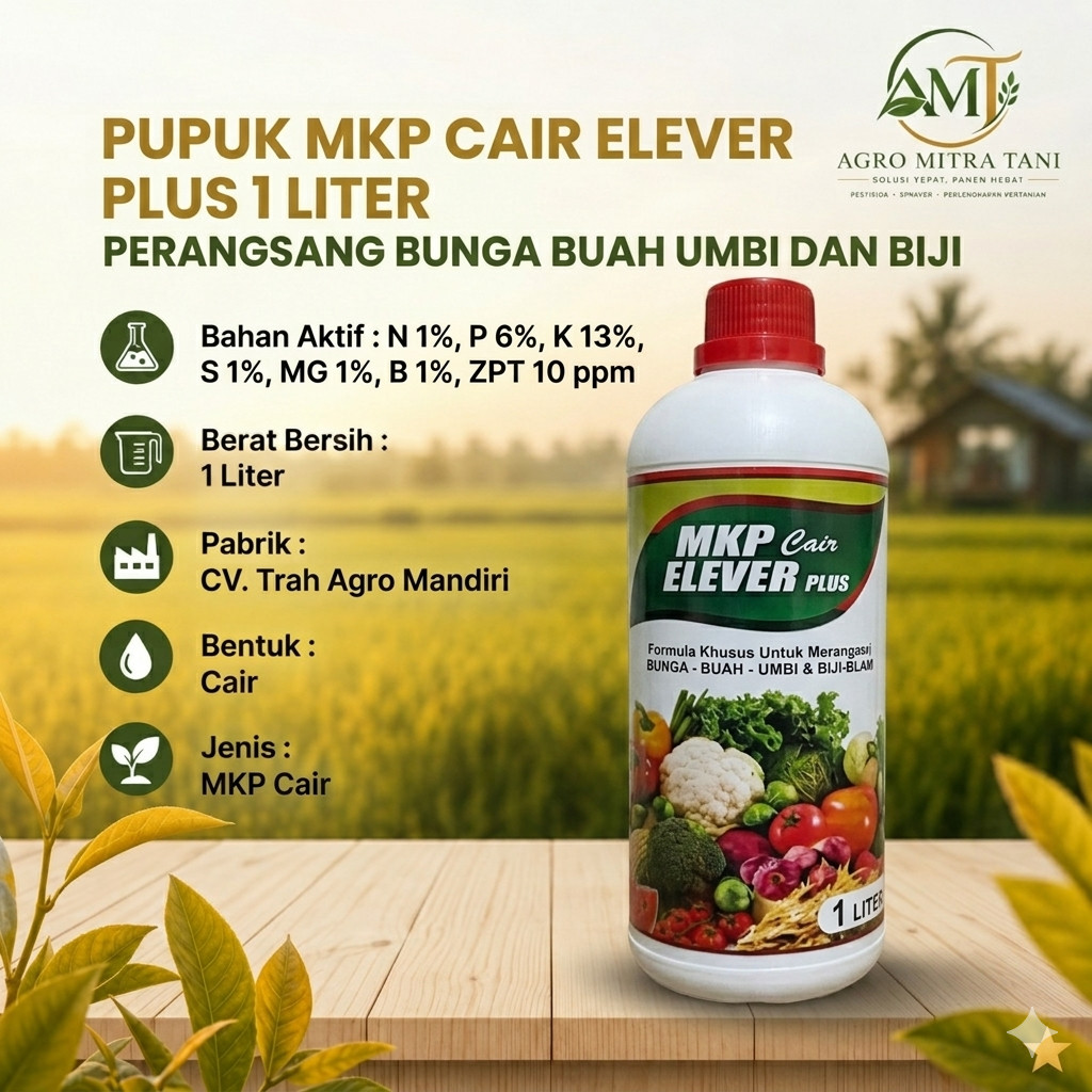 PUPUK MKP CAIR ELEVER PLUS 1 LITERPERANGSANG BUNGA BUAH UMBI DAN BIJI
