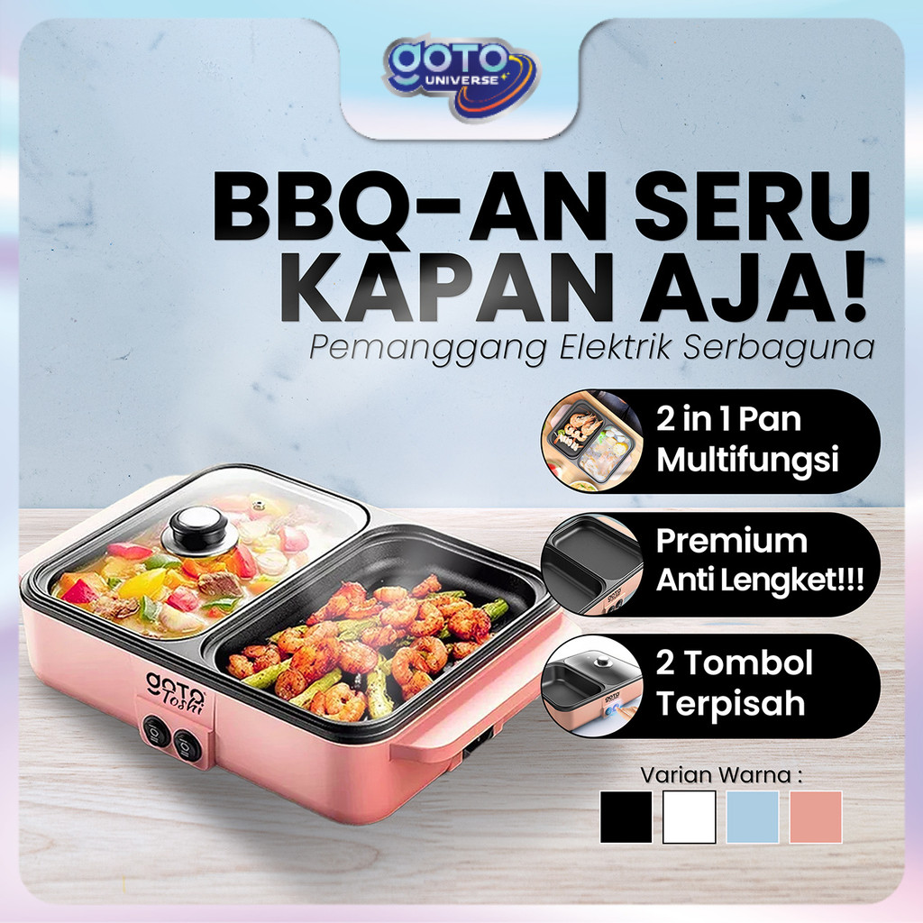 Goto Toshi Minipan Electric Hotpot Alat Panggangan Grill Pan BBQ 2in1