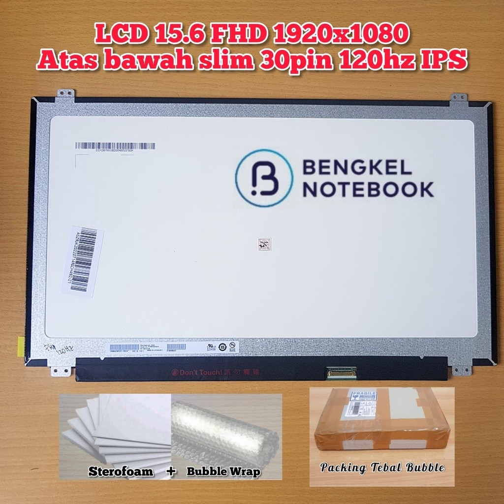 LCD 15.6 IPS FHD 1920x1080 Atas Bawah Slim 30pin 120hz N156HCE-GA2 N156HHE-GA1 B156HAN04.5 B156HAN04
