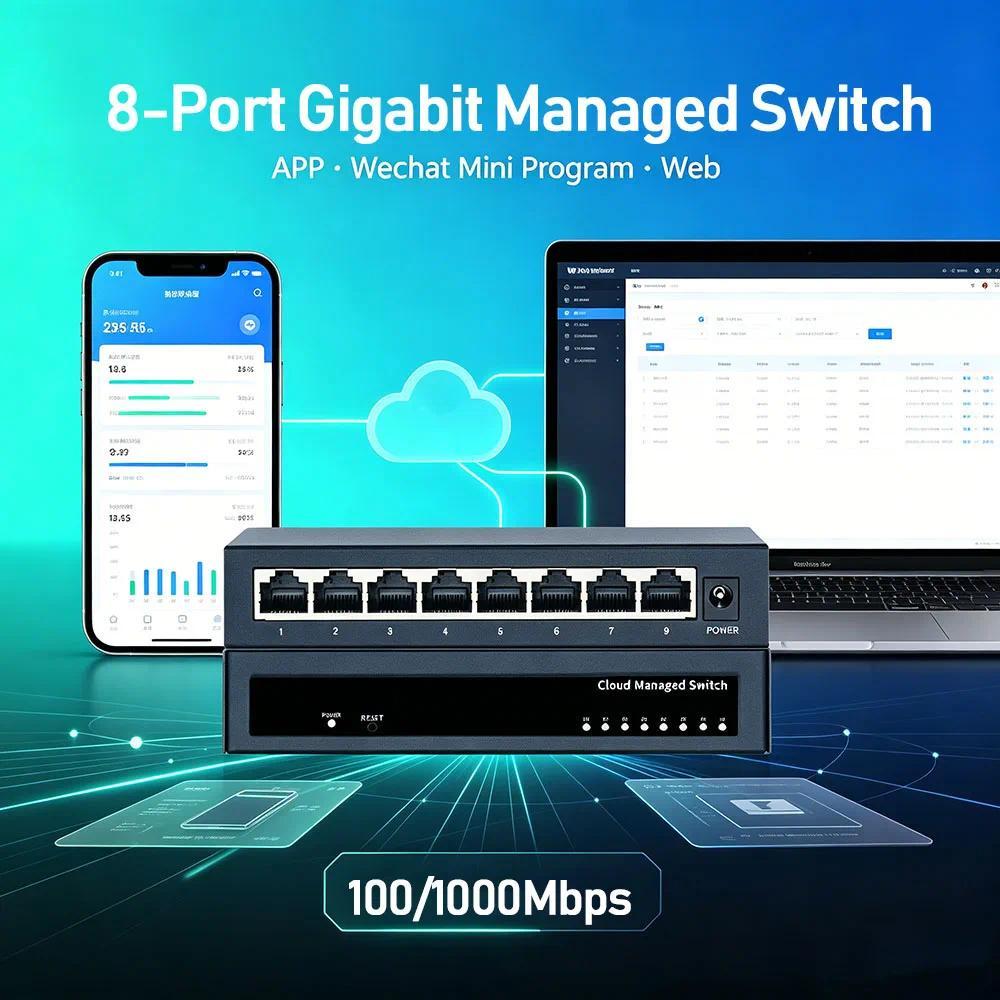 85 Port Managed Full Gigabit Switch Ethernet Switch Support VLANQOSDHCPIGMP Snooping Metal APP Web M