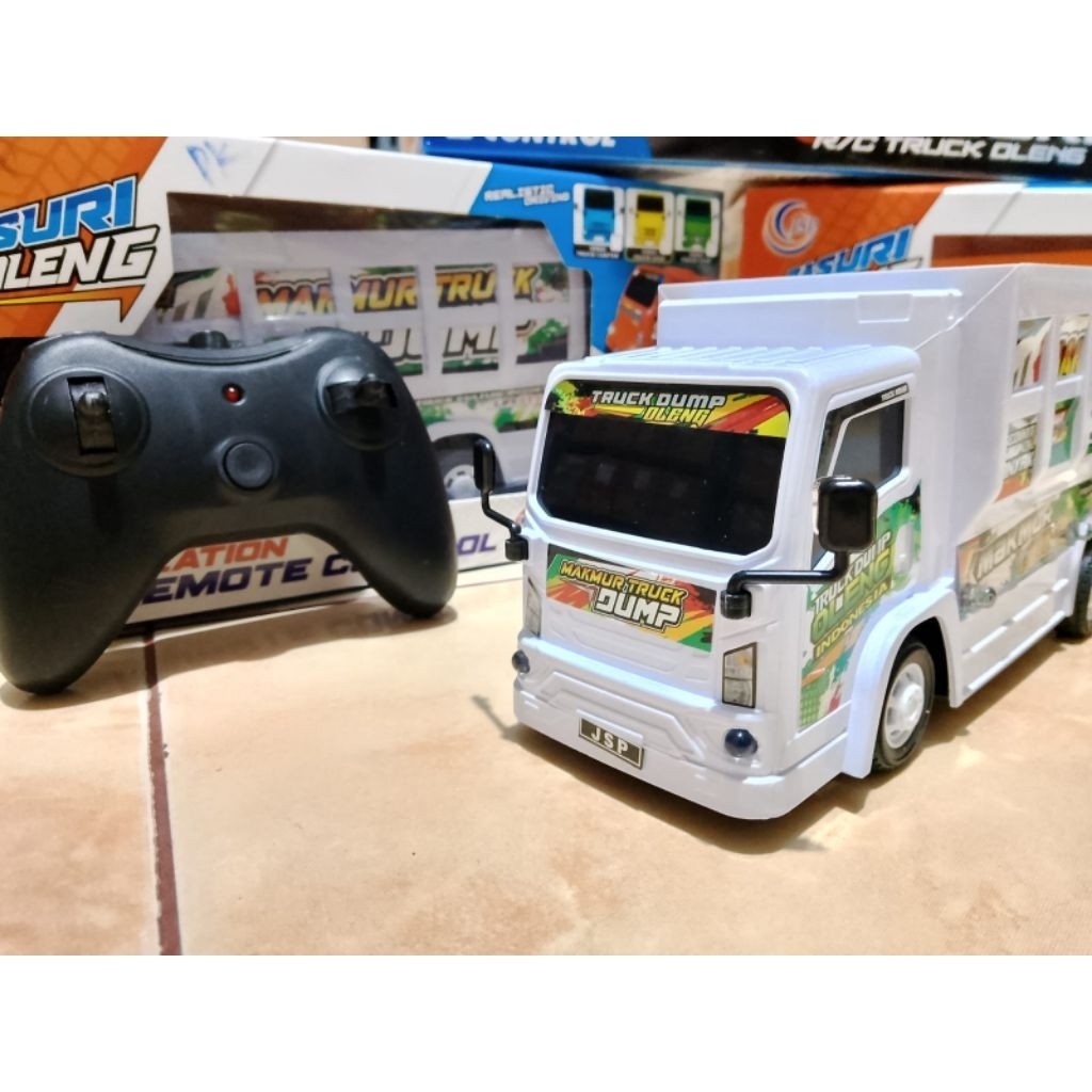 BARU!!!Mobil RC Truk Dump Oleng Basuri Lampu LED Rechargeable Remote Control Anak
