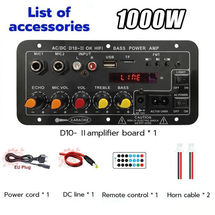 2000W Amplifier Bluetooth Super Bass Modul Power Amplifier Speaker 12V 24V 220V Stereo Hi-Fi Portabl
