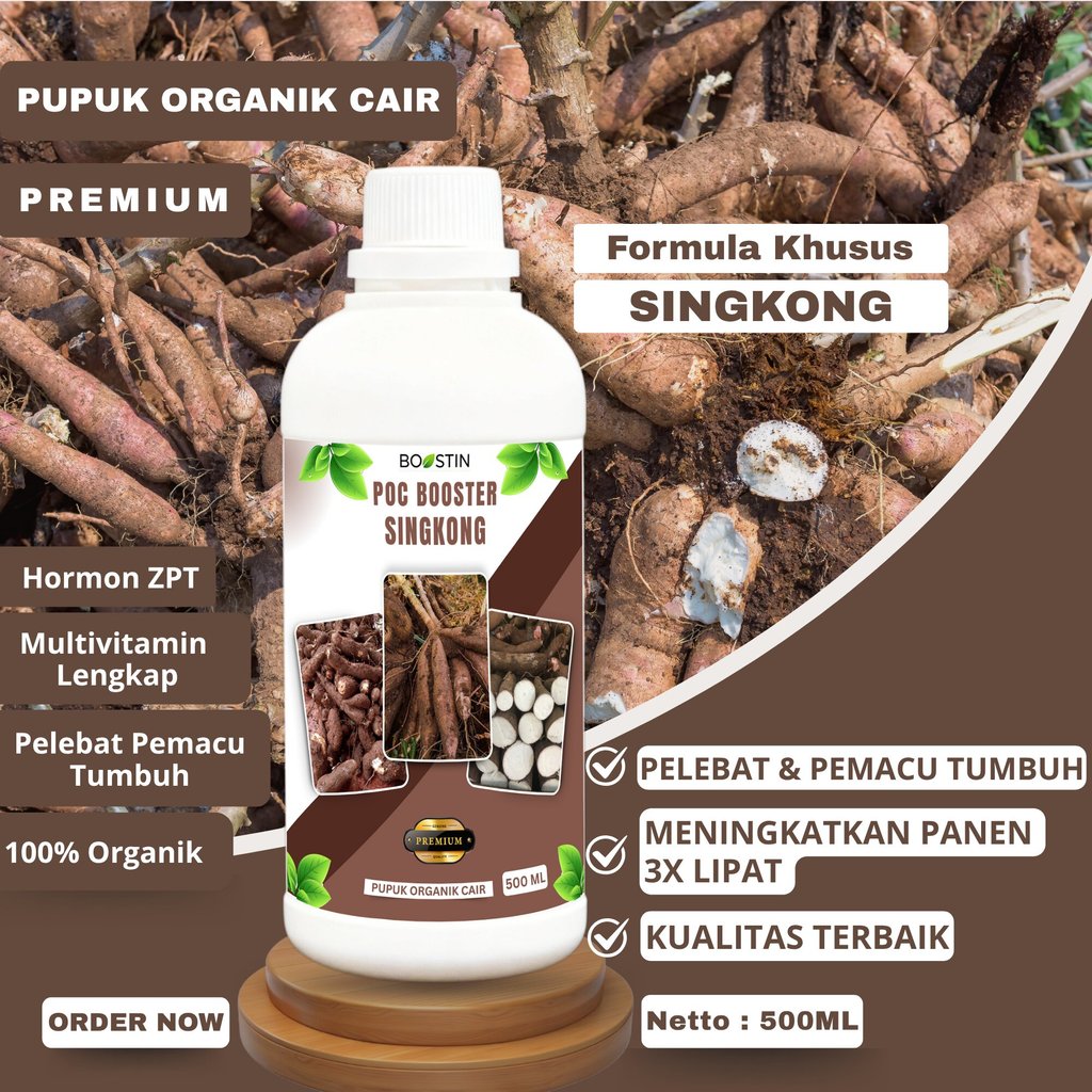POC BOOSTER SINGKONG Pupuk Pelebat, Perangsang Akar, pemacu pertumbuhan 100% ORGANIK KEMASAN 500ML C