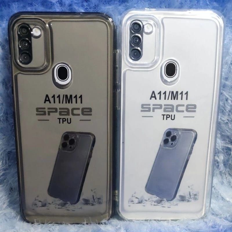 PROMO SoftCase/Silikon Bening Black space hp SAMSUNG A11/M11 Casing TPU bening Space