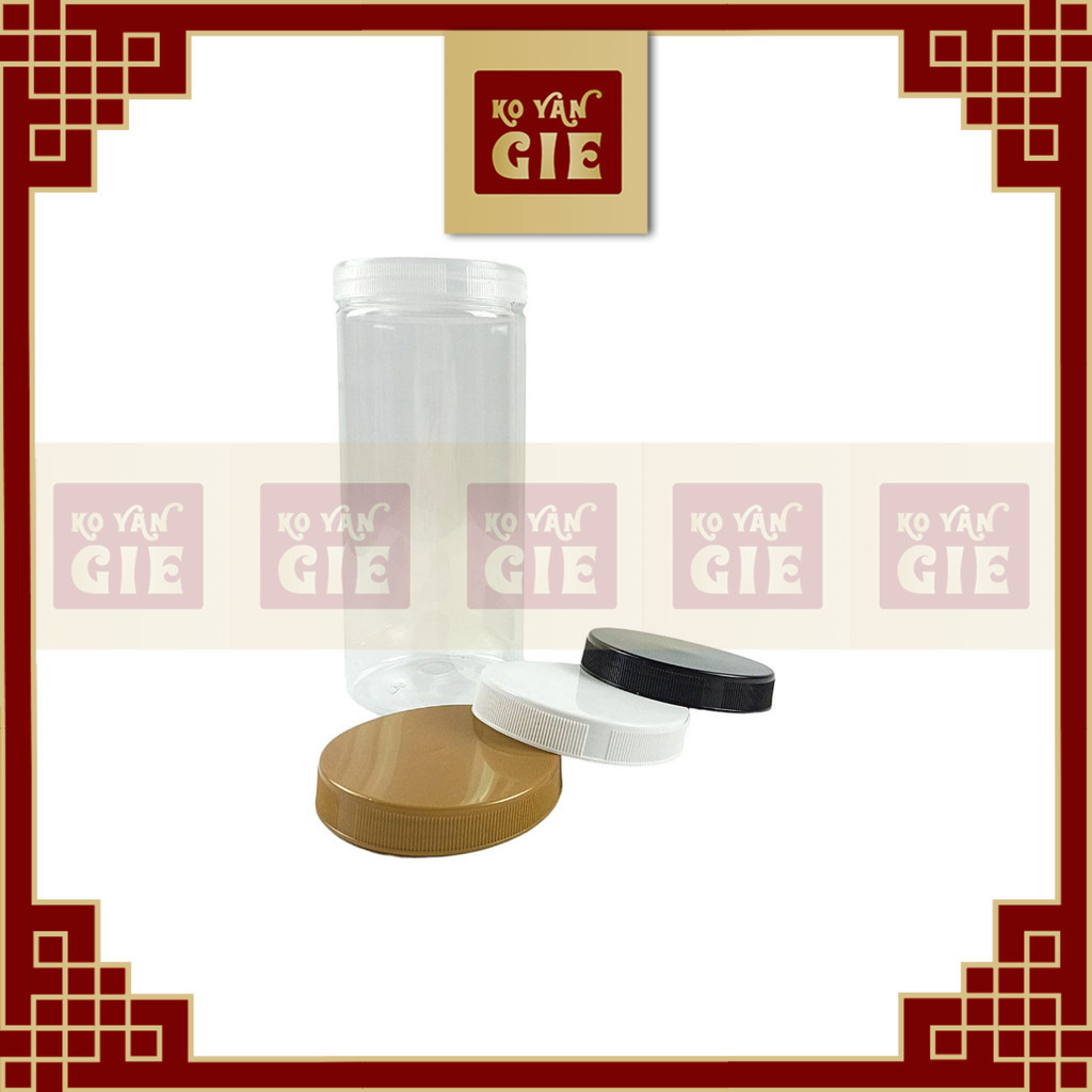 Toples Silinder 1300ml PET Tutup Plastik - Toples Tabung Bening Jumbo Serbaguna 1.3L
