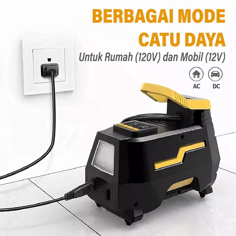 Mini Pompa Angin Ban Mobil Motor AC/DC Wireless 30psi Portable Multifungsi Inflator Pompa Ban​ EBS P