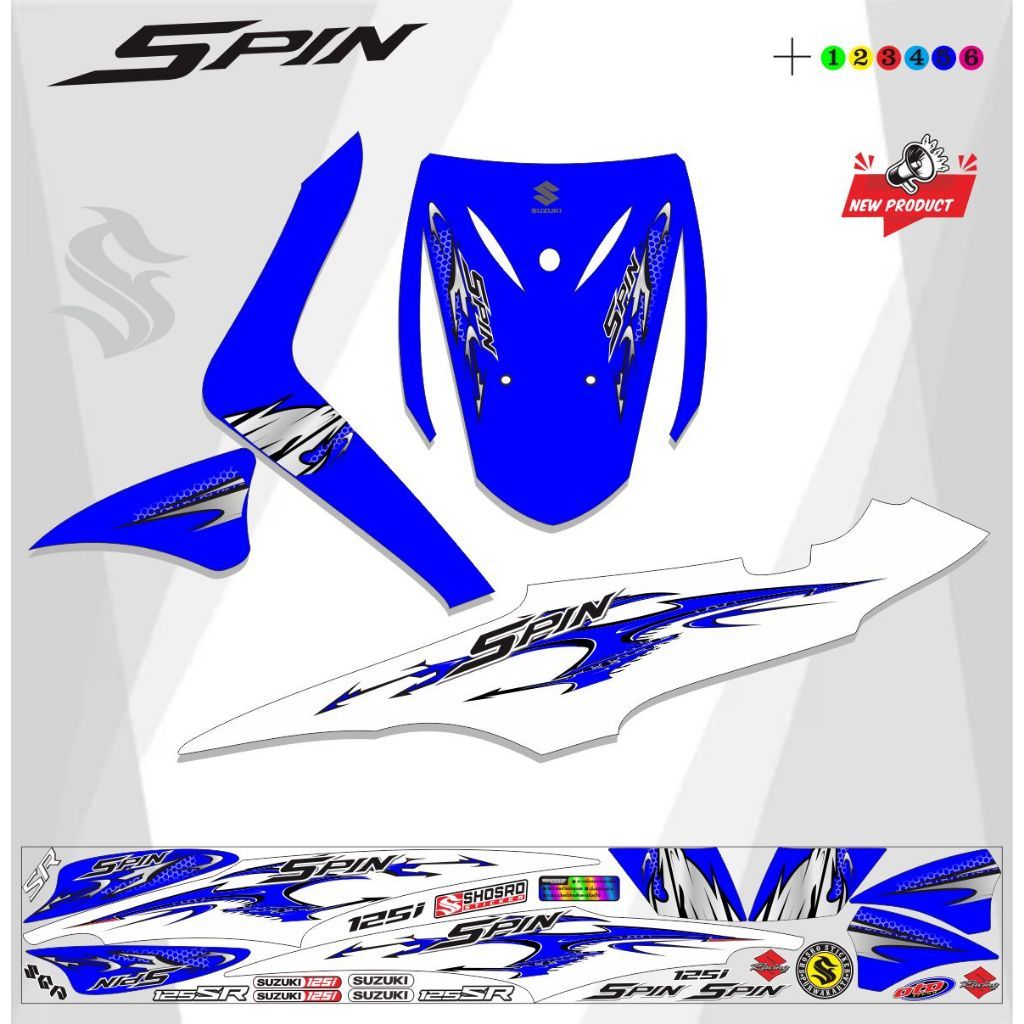 VARIASI STICKER MOTOR SPIN VARIASI STRIPING SPIN 125