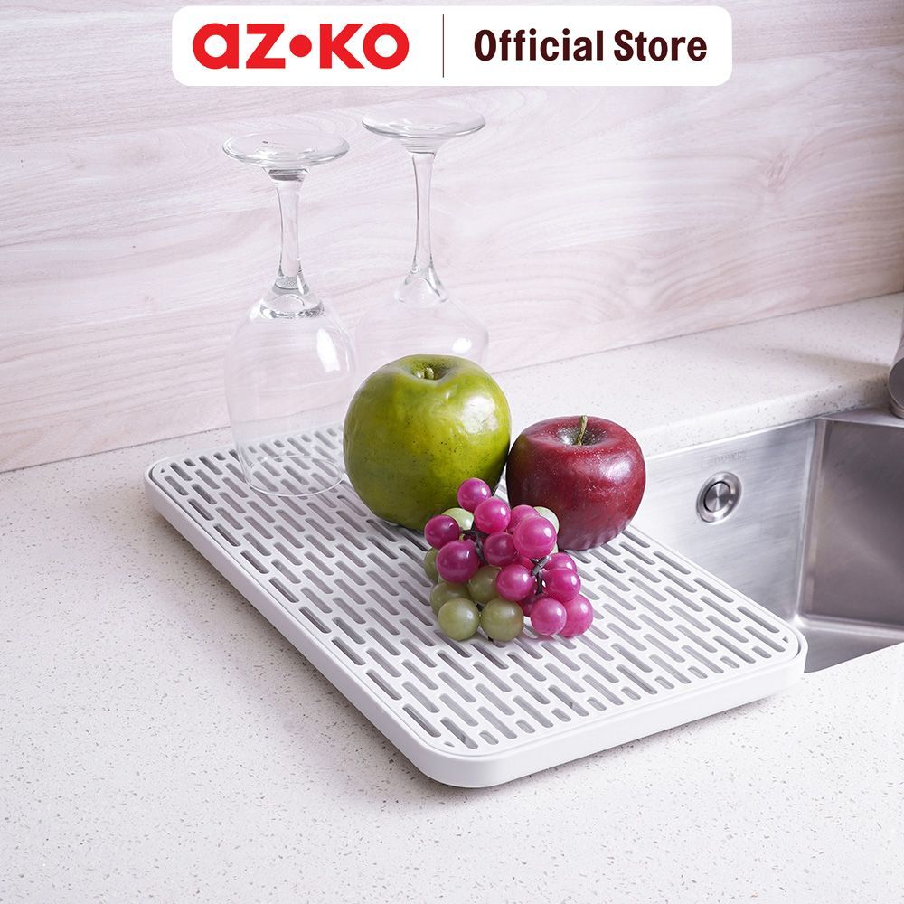 AZKO Stora Alas Pengering Piring Diatomite - Abu-Abu Dish Drying Mat Tatakan Pengering Alat Makan Da