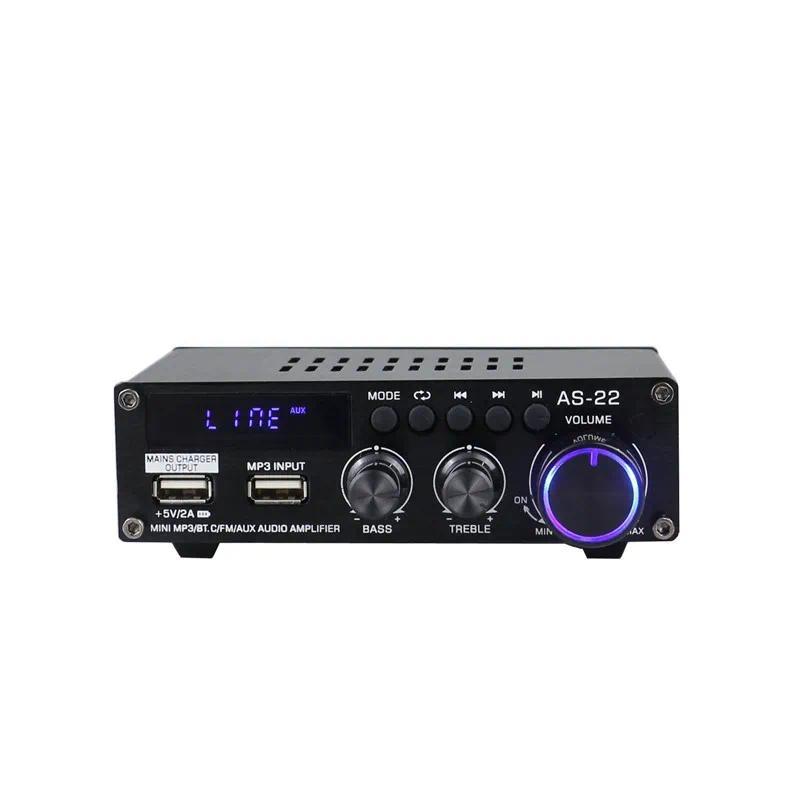 AS-22 Power Amplifier Bluetooth 12v Power Amplifier HiFi Digital Amplifier Audio AMP Bass Speaker Ho