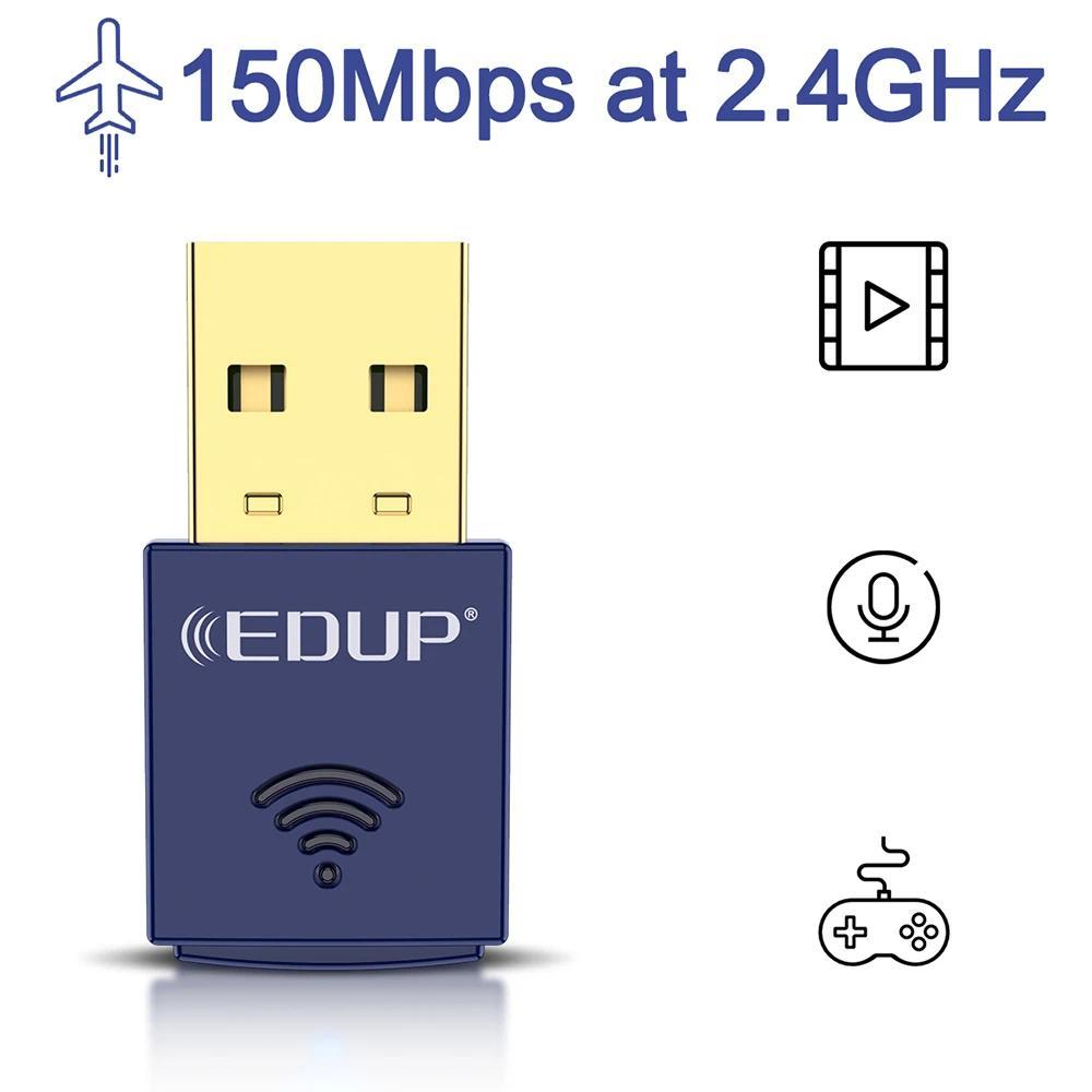 EDUP Mini WiFi Adapter 150Mbps WiFi Wireless Network Card Bluetooth40 USB20 WiFi Ethernet Stable Sig