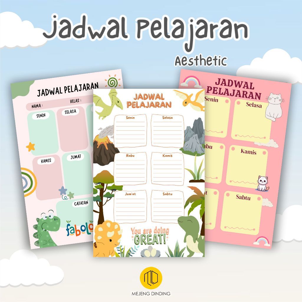 JADWAL PELAJARAN CUSTOM / JADWAL PELAJARAN AESTHETIC