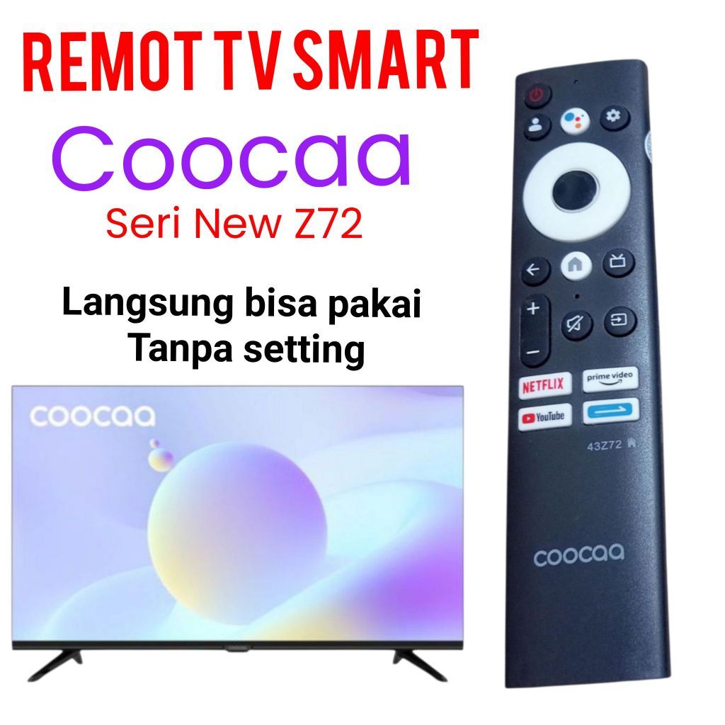 REMOTE COOCAA 42Z72 REMOTE SMART TV TELEVISION ANDROID NEW SERIES TANPA SETTING PROGRAM
