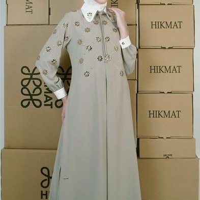 Hikmat Original Fashion A20255 - Abaya Hikmat - Noerbutikmuslim - Gamis Lebaran - Gamis Mewah -