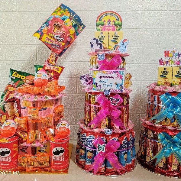 #READY# snack tower - snack tart - cake snack ultah - snack cake - bucket snack birthday - hampers