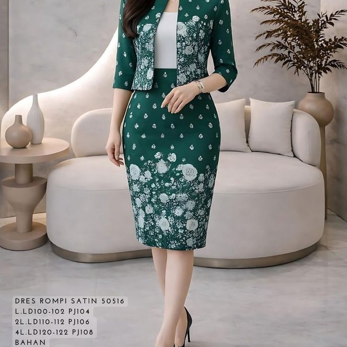 DRES ROMPI SATIN 50516 HIJAU BOTOL 270GRAM#BAJUIMPORT
