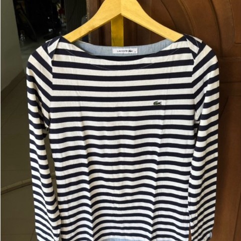 preloved kaos LACOSTE stripe wanita original