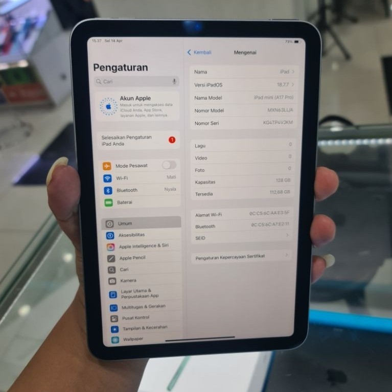 Second Like New Ipad Mini 7 128Gb Wifi