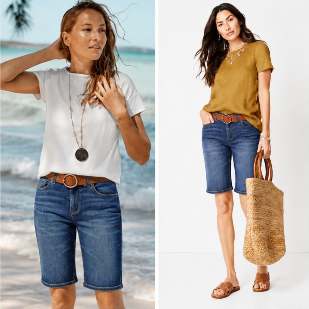 Celana J.Jill Dark Wash Bermuda Denim Short pants