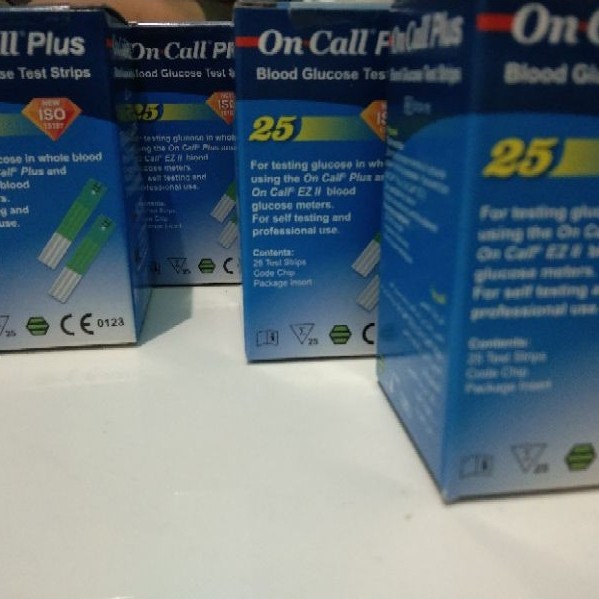 Original Stik Gula darah On Call Plus isi 25Bentuk Tube Exp Baru