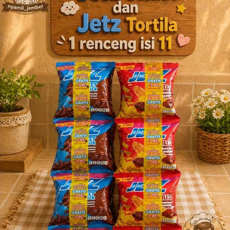 (1 RENCENG =11 PCS) JETZ TORTILA - JETZ COKELAT