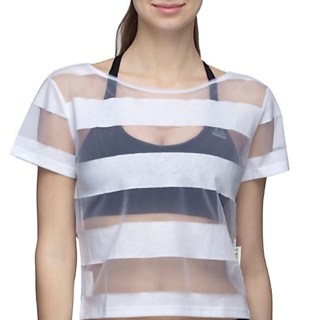 Reebok Women's Layer Stripe White Shirt