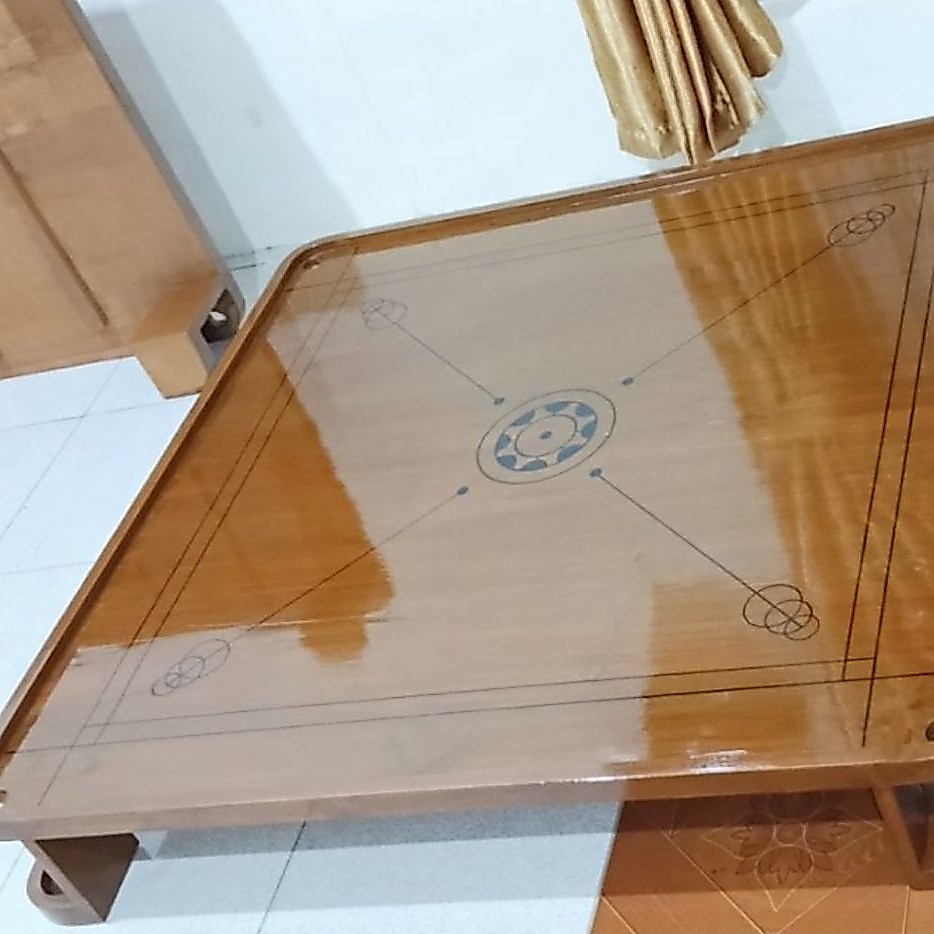 papan meja karambol jati besar ukuran 120 x 120 fulset
